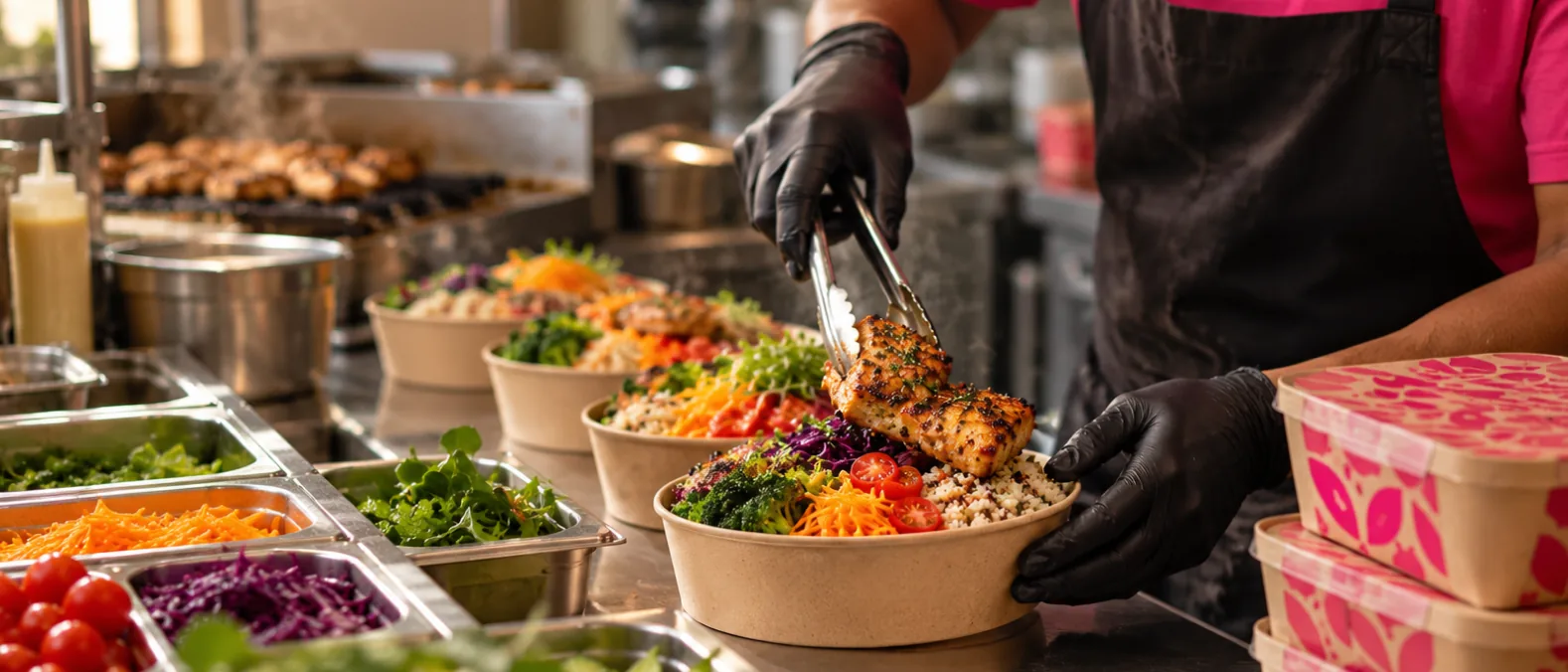 Freshly prepared gourmet food bowl from the Get Metis kitchen